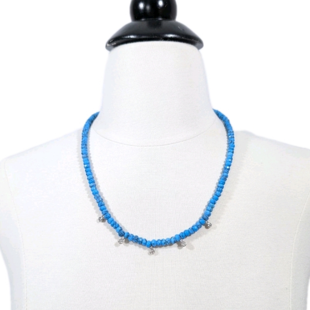 Bomb Party Turquoise Beaded Necklace New Women Costume Jewelry Coastal Glam
